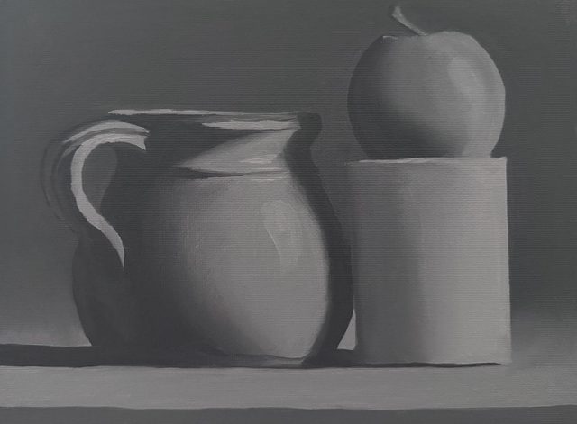 Jug and apple